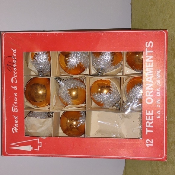 Vintage Other - 10 60's Vintage Hand Blown & Decorated Glass Christmas Ornaments Poland